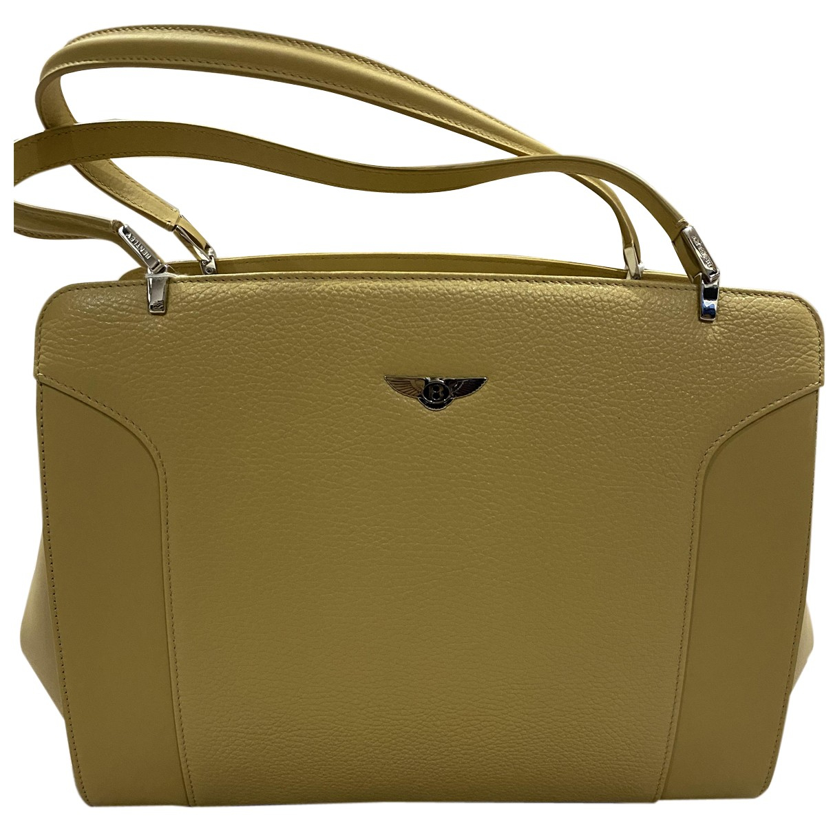 Leather handbag Bentley Yellow in 